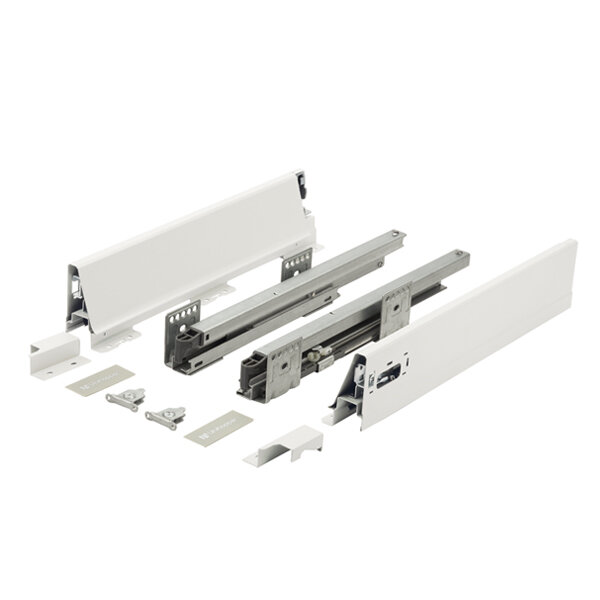 (109802) Комплект выдвижного ящика Unihopper Mental box - 2, H80*450мм, белый, С СОЕДИНЕНИЕМ ЗАДНЕЙ СТЕНКИ