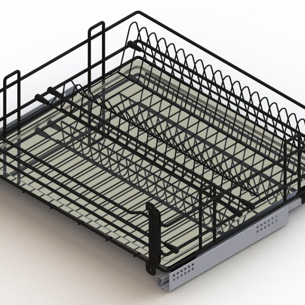 (15.28.03.4.1.1) Посудосушитель выкатной Квадро GTV база 600, с направляющими с довод. (черный)