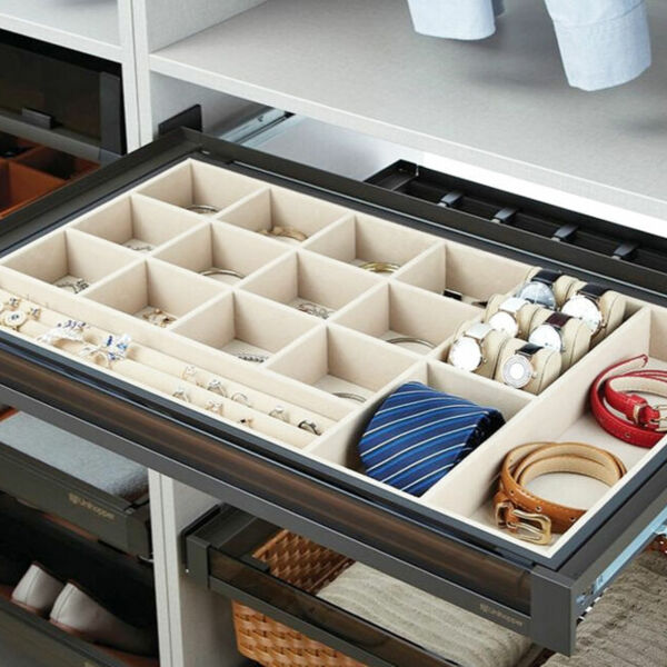 (24511) Unihopper NAKA выдвижн. полка для аксесуаров, стекл. лицевая панель, в базу 800 мм, 764 * 443 * 70