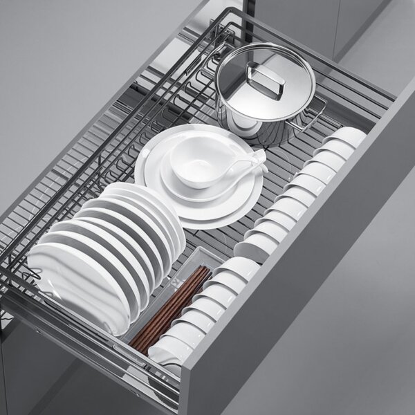 (29675) Корзина-сушилка Unihopper выкатная в нижнюю базу 600 мм, серая