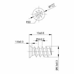 (11555) евровинт 6.3х13 с потайной головкой (мин. 25 шт.)