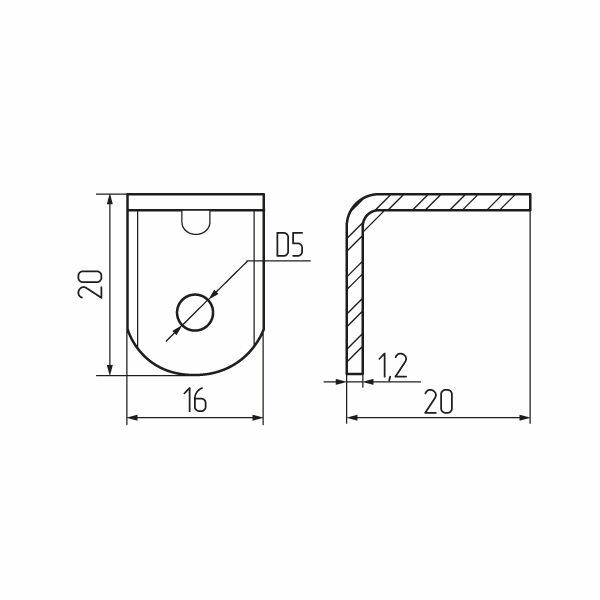 (9423) Уголок крепежный белый с пластиковой крышкой (1)