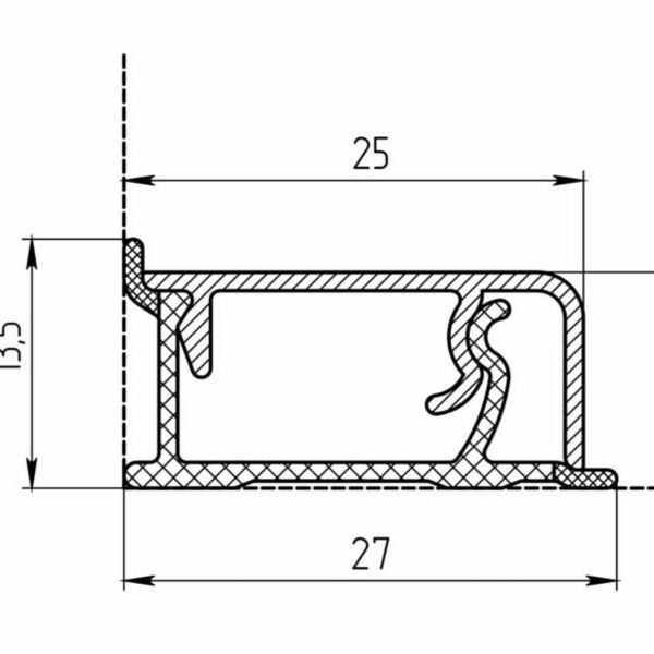 Плинтус аллюм.(квадро), 3м ЧЕРНЫЙ