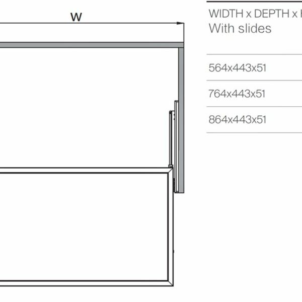 (29614) Unihopper COKA выдвижн. полка метал. в базу 600 мм, 564 * 443 * 51