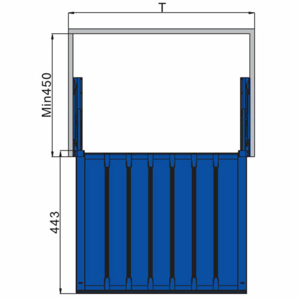 (24519) Unihopper NAKA выдвижн.полка для брюк，стекл. передняя панель, в базу 600 мм, 564 * 443 * 60 мм.
