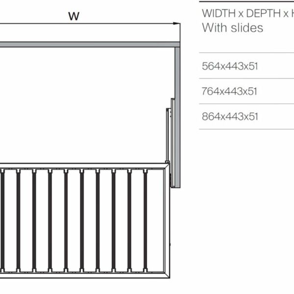 (29599) Unihopper COKA выдвижн.полка для брюк，в базу 600 мм, 564 * 443 * 51 мм