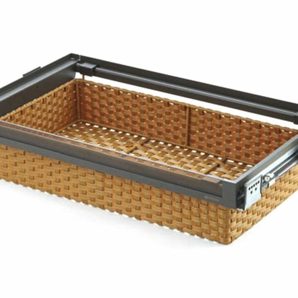 (24513) Unihopper NAKA выдвижн. корз. из ПВХ ротанга, стекл. лицевая панель, в базу 800 мм, 764 * 443*170