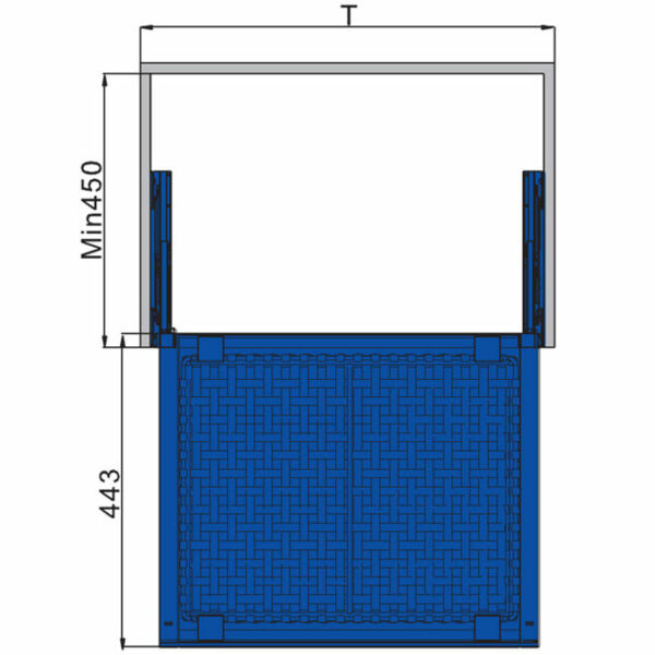(24513) Unihopper NAKA выдвижн. корз. из ПВХ ротанга, стекл. лицевая панель, в базу 800 мм, 764 * 443*170