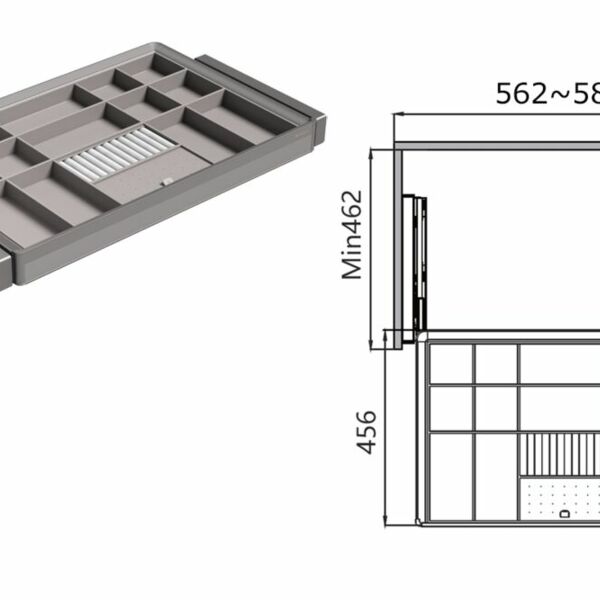(31778) Unihopper MONIKA выдвижн. полка для аксесуаров, в базу 600 мм