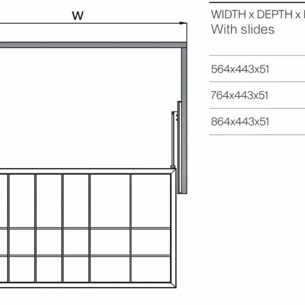(29608) Unihopper COKA выдвижн. полка для обуви низкая в базу 600 мм, 564 * 443 * 51