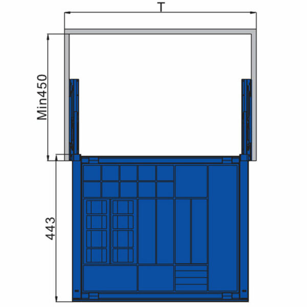 (24511) Unihopper NAKA выдвижн. полка для аксесуаров, стекл. лицевая панель, в базу 800 мм, 764 * 443 * 70