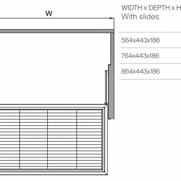 (29596) Unihopper COKA выдв. многофункц. корз. в базу 600 мм, 564 * 443*186