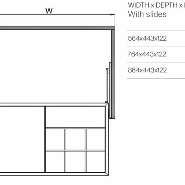 (29605) Unihopper COKA выдвижн. полка для аксесуаров и нижн.белья, в базу 600 мм, 564 * 443 * 122