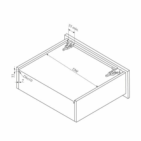 (10311) Направляющие для ящ. Unihopper Magic Box , 450мм(комплект без фиксаторов)