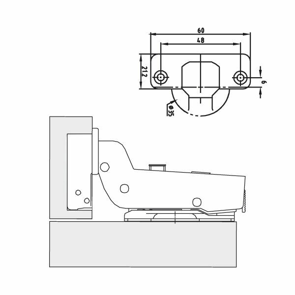 (10302) Петля MF Prima, Clip-on вкладная с доводчиком,мягкий ход