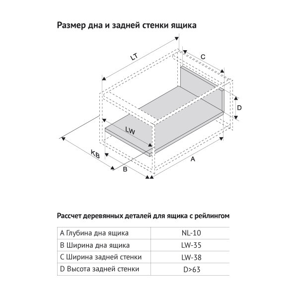 (10310-1) Комплект ящика Unihopper Magic Box H80, 500мм без рейлинга