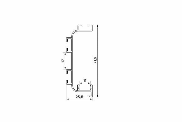 Профиль «С» COMBI LED Матовое золото 4,2м