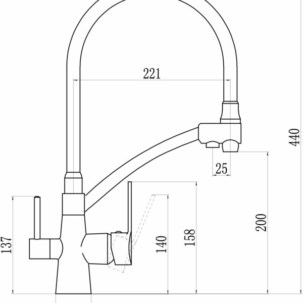 Смеситель S-L1805H-01 черный