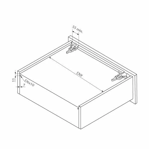 (10311) Направляющие для ящ. Unihopper Magic Box , 450мм(комплект без фиксаторов)