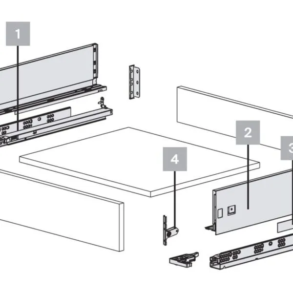 (24092) Комплект выдвижного ящика Unihopper Magic Box, 120*450мм, с доводчиком, графит