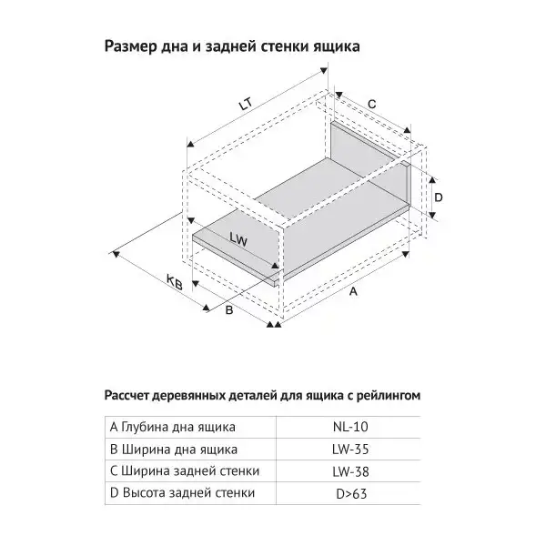 (10310-1) Комплект ящика Unihopper Magic Box H80, 500мм без рейлинга