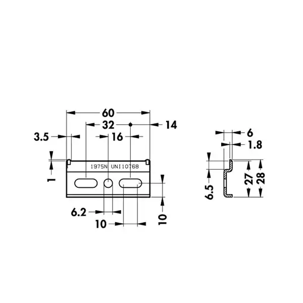 (9195) Крепежная планка Н=26 L=60 875ACZ10060 Италия