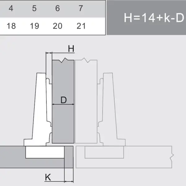 (23388) Петля Unihopper 105* Two-Way H0 3D накл. с дов.( +загл чашки)