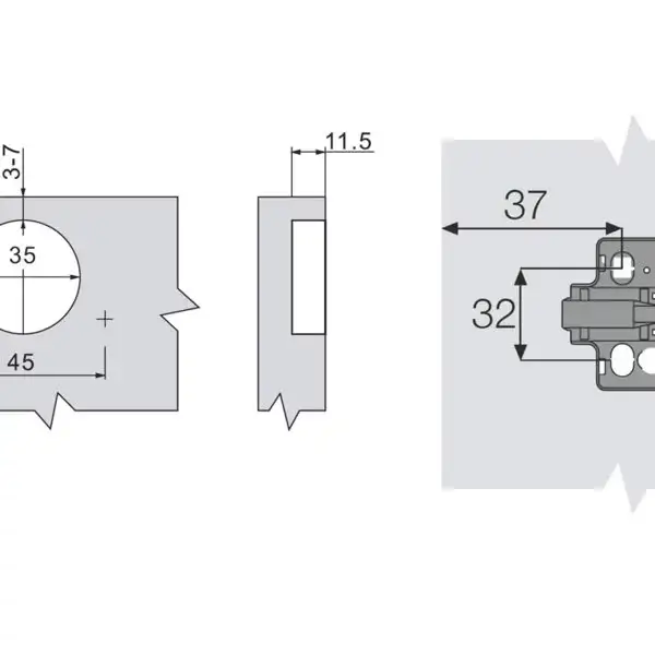 (23388) Петля Unihopper 105* Two-Way H0 3D накл. с дов.( +загл чашки)