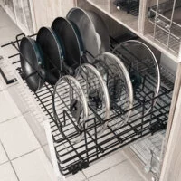 (15.30.03.4.1.1) Корзина выкатная GTV для хранения сковородок и крышек в нижнюю базу 600 (черный)